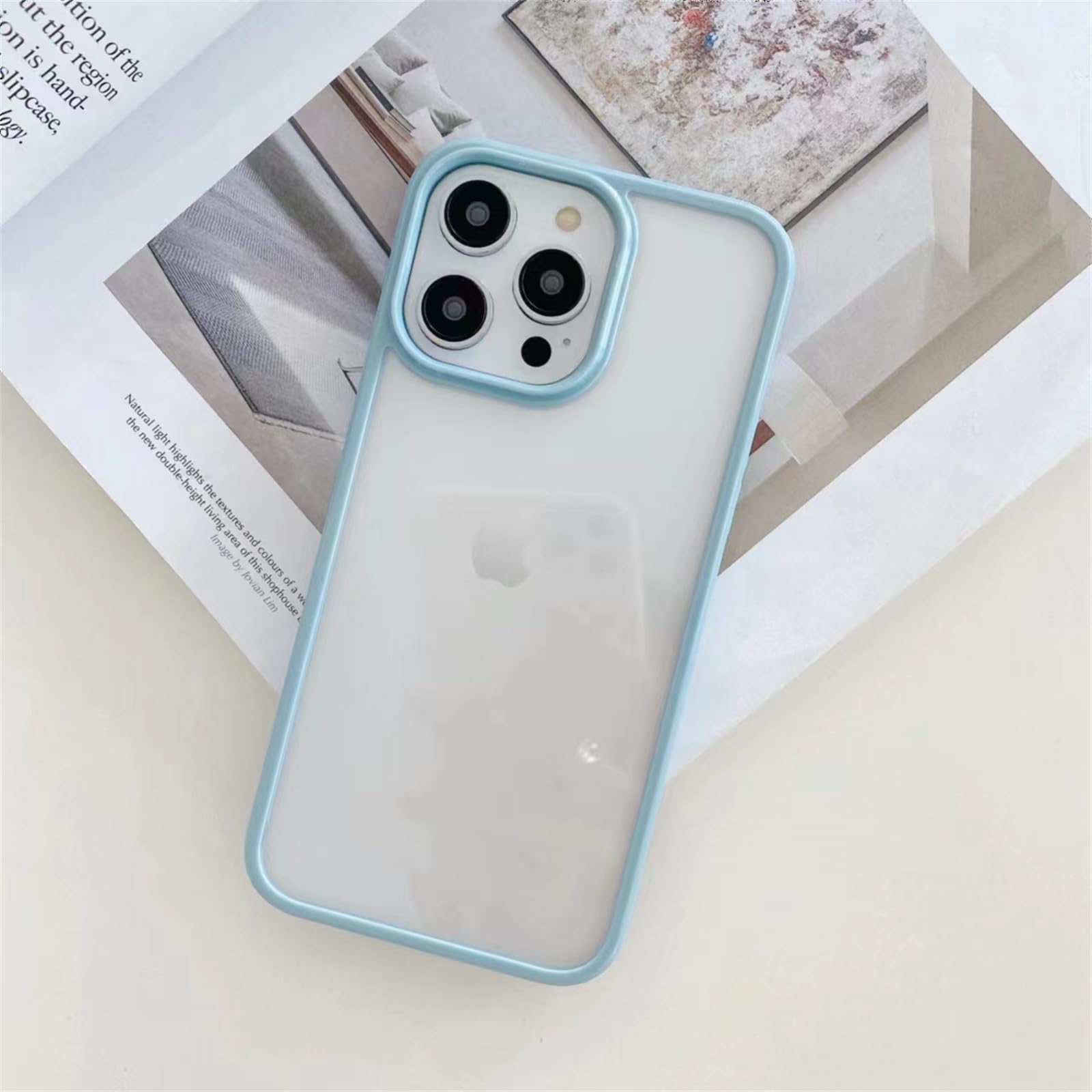 iPhone 15 Pro ハード クリア ケース 青色 6.1インチ iPhone 15 Pro