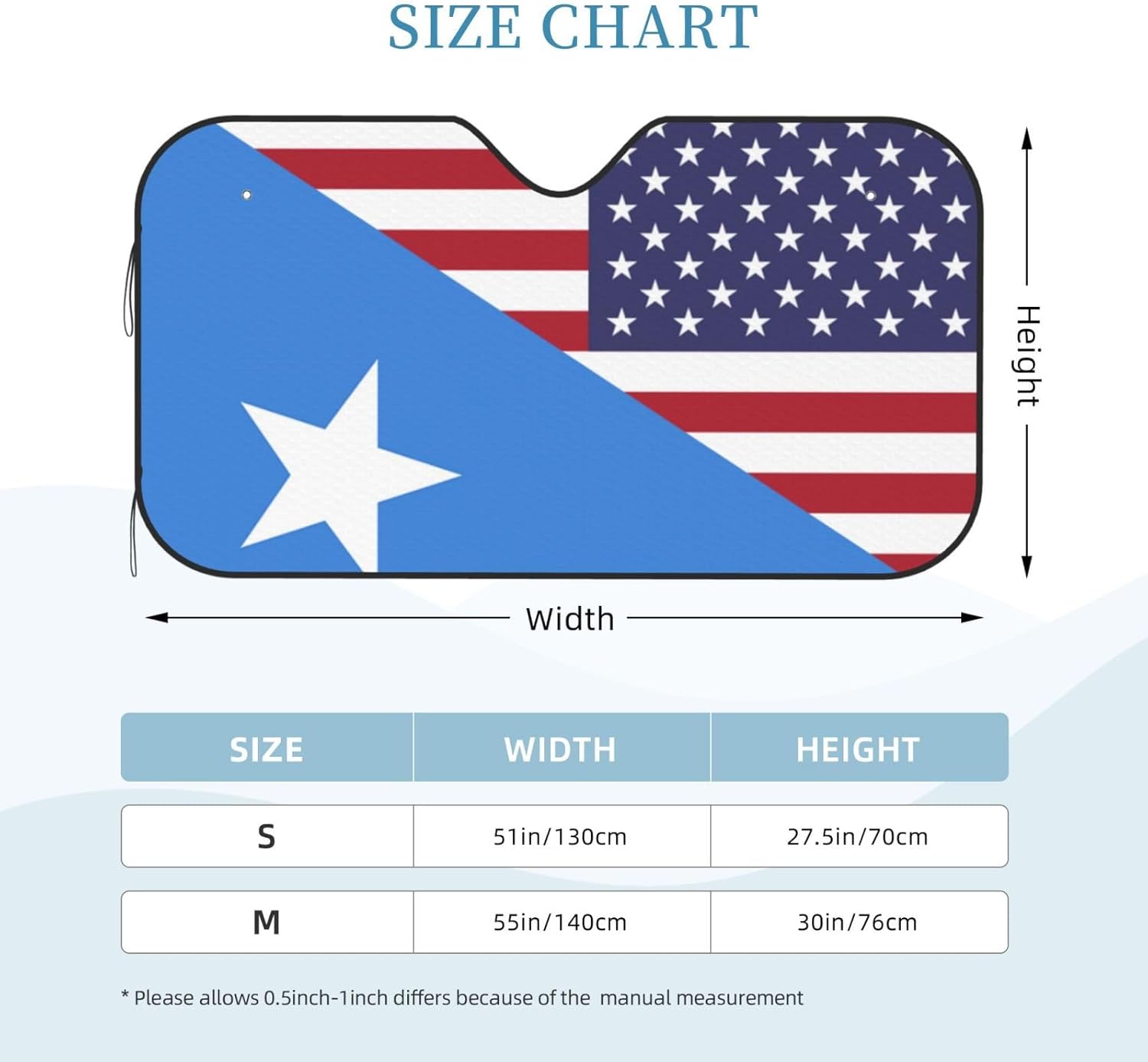 America Somalia Friendship Flag Foldable Car Windshield Sunshade Blocks Heat and Sun Glare Uv Rays