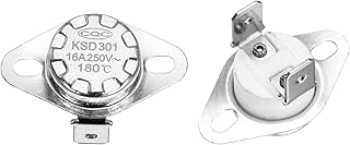 uxcell KSD301サーモスタット 180℃/356°F 16A 常閉(N.C) 温度スイッチ 電子レンジ/オーブン/コーヒーメーカー用 セラミック素材 2個セット