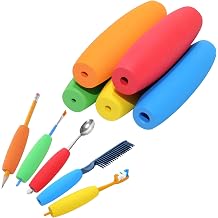 EVA Foam Grip Tubes for Utensils - 5 Sizes & 5 Colors - Adaptive Handles for Arthritis, Elderly & Disabled - Improve Grip Comfort for Eating Utensils, Brushes & Tools 1" x 3.5"