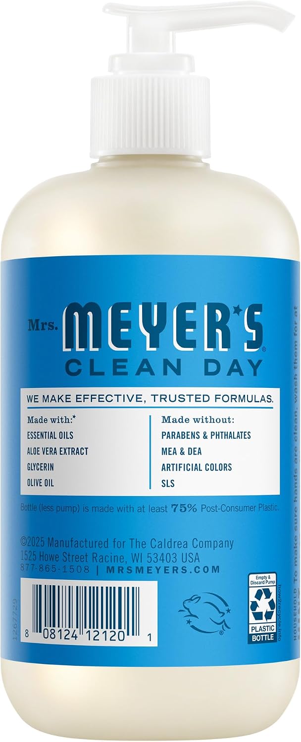 MRS. MEYER'S CLEAN DAY Hand Soap, Blueberry Scent, 12.5 Fl Oz Bottle