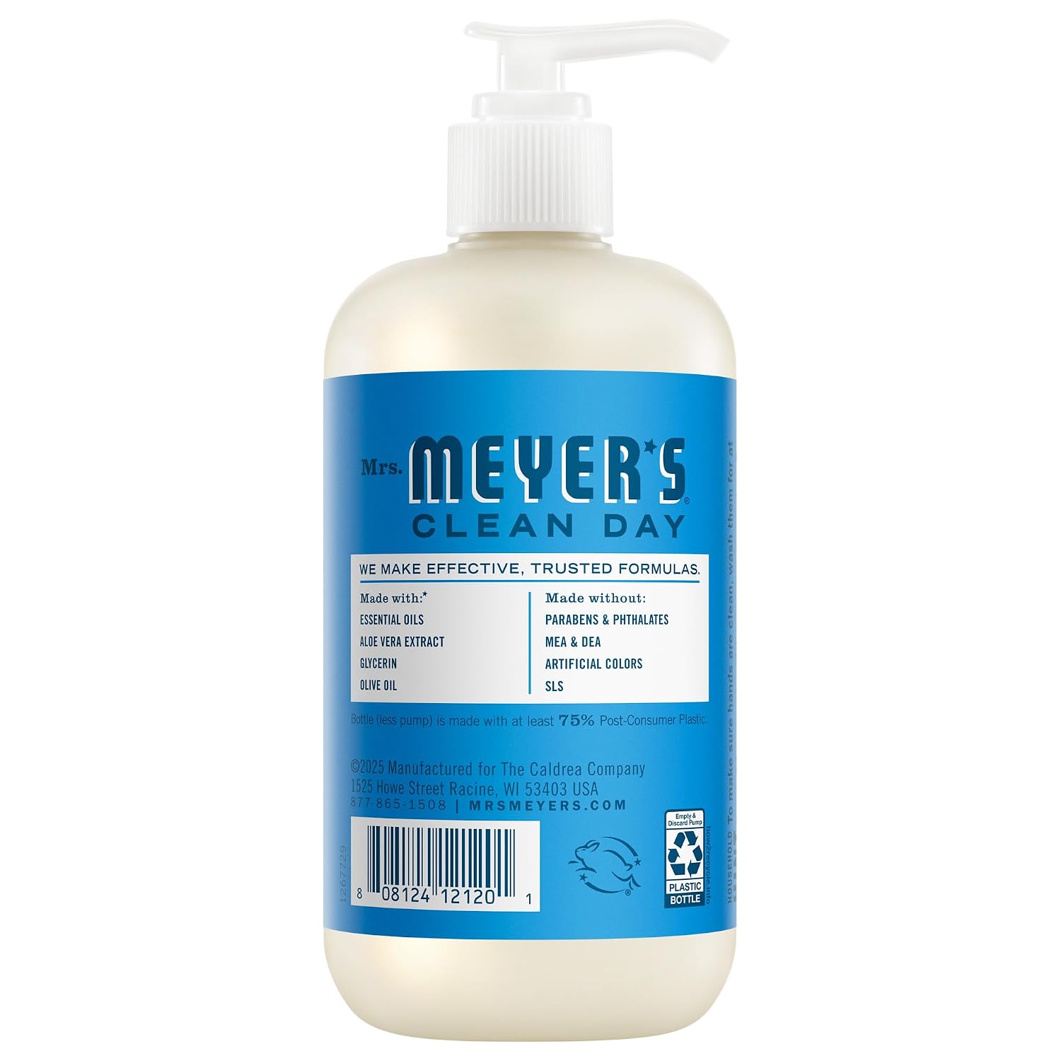 Mrs. MEYER'S Clean Day Blueberry Scent Variety Pack, Liquid Hand Soap 12.5 OZ, Multi-Surface Cleaner 16 OZ, Liquid Dish Soap 16 OZ, 1 CT