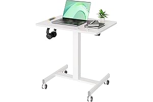 Mobile Rolling Cart for Space-Saving Home Office: Compact Computer Desk on Wheels