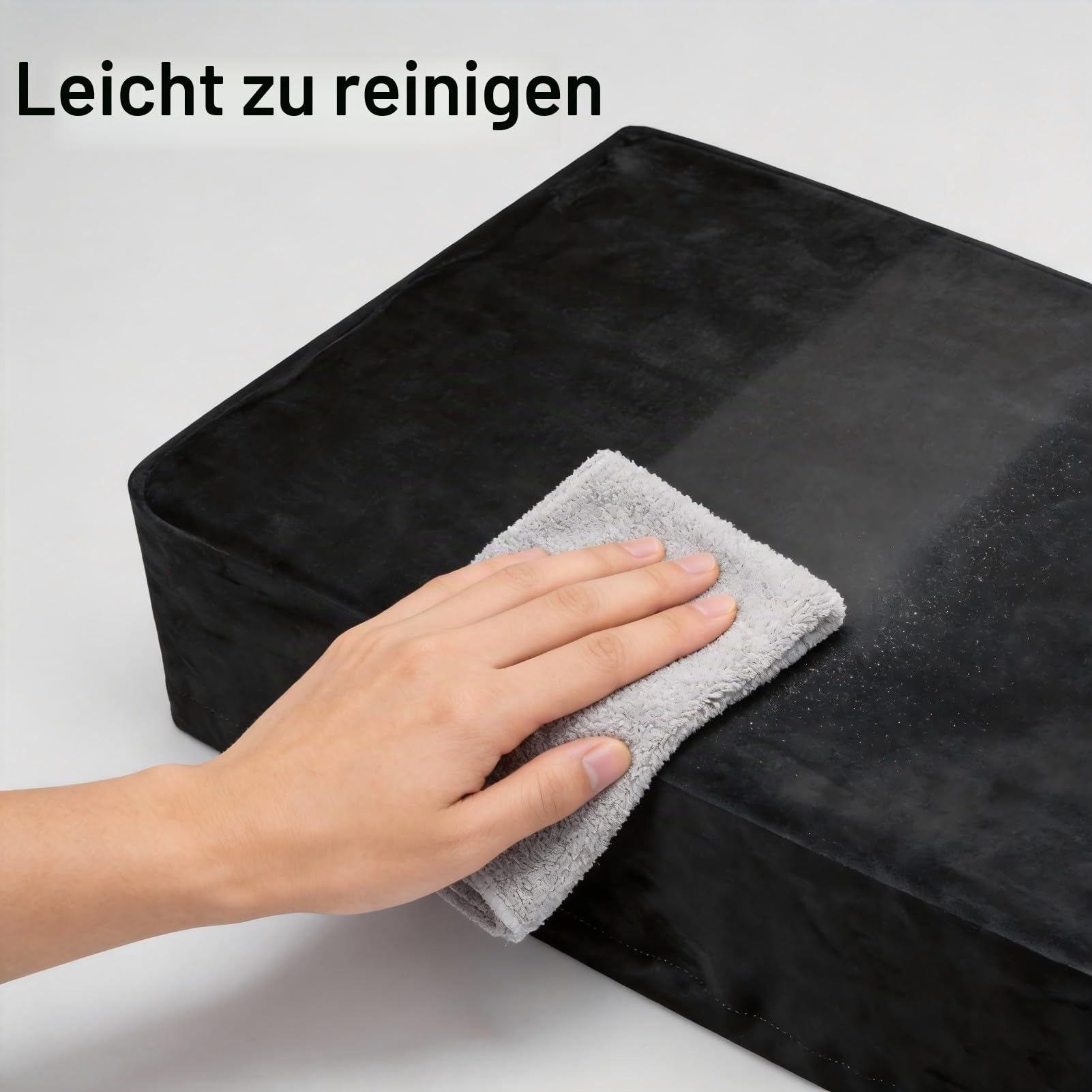 DAZZLEEX Schallplattenspieler Kurzer Plüsch-Staubschutz, kratzfeste Spandex-Abdeckung, schwarz/blau, Plattenspieler-Staub, für AT-LP120XUS (schwarz)