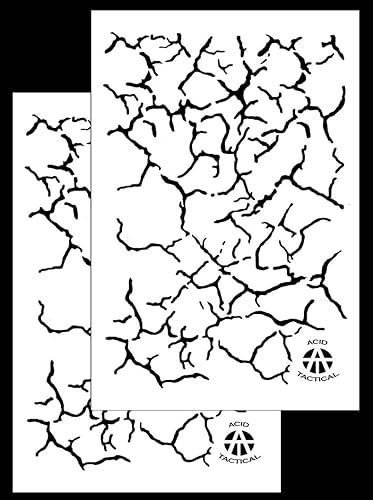 Miniatura 2 de Acid Tactical Paquete de 2 plantillas de pintura en aerosol con aerógrafo de camuflaje de diseño único de 9 x 14 pulgadas, pistola Duracoat (tierra