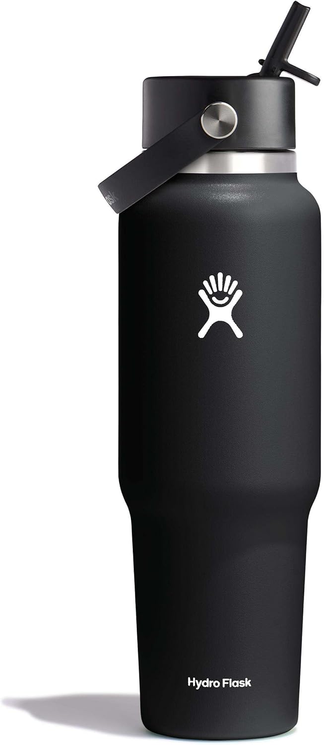 Hydro Flask 40 OZ Wide Flex Straw Travel Bottle Black