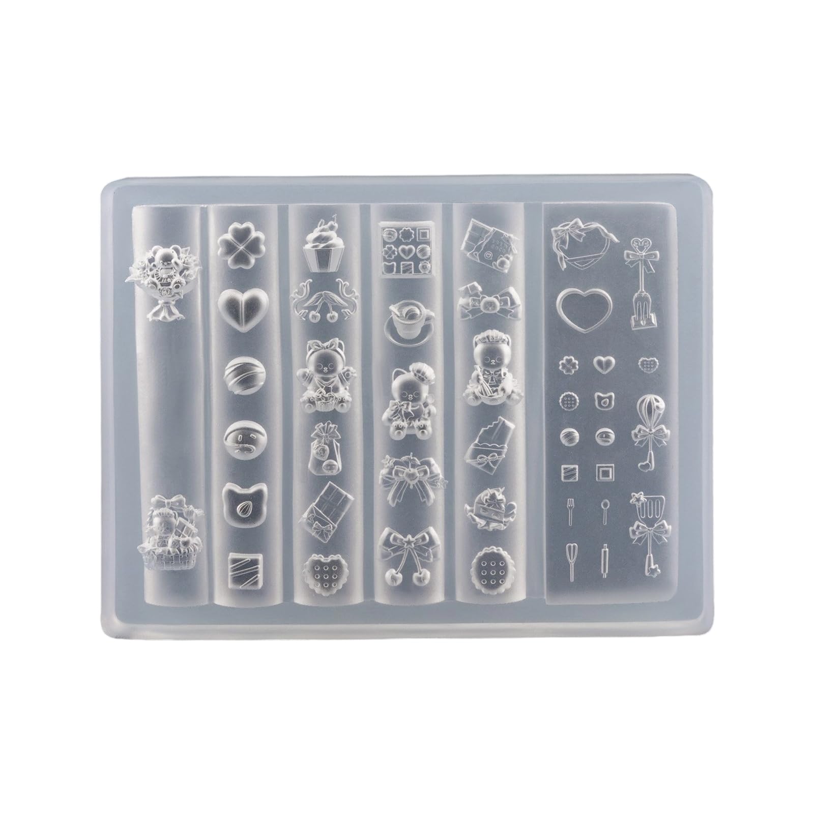 Maxtonser Silicone Nails Art Mold Accessory Bowknot Theme 3D Nails Decorative Mold Silicone Texture for Various Nails Types