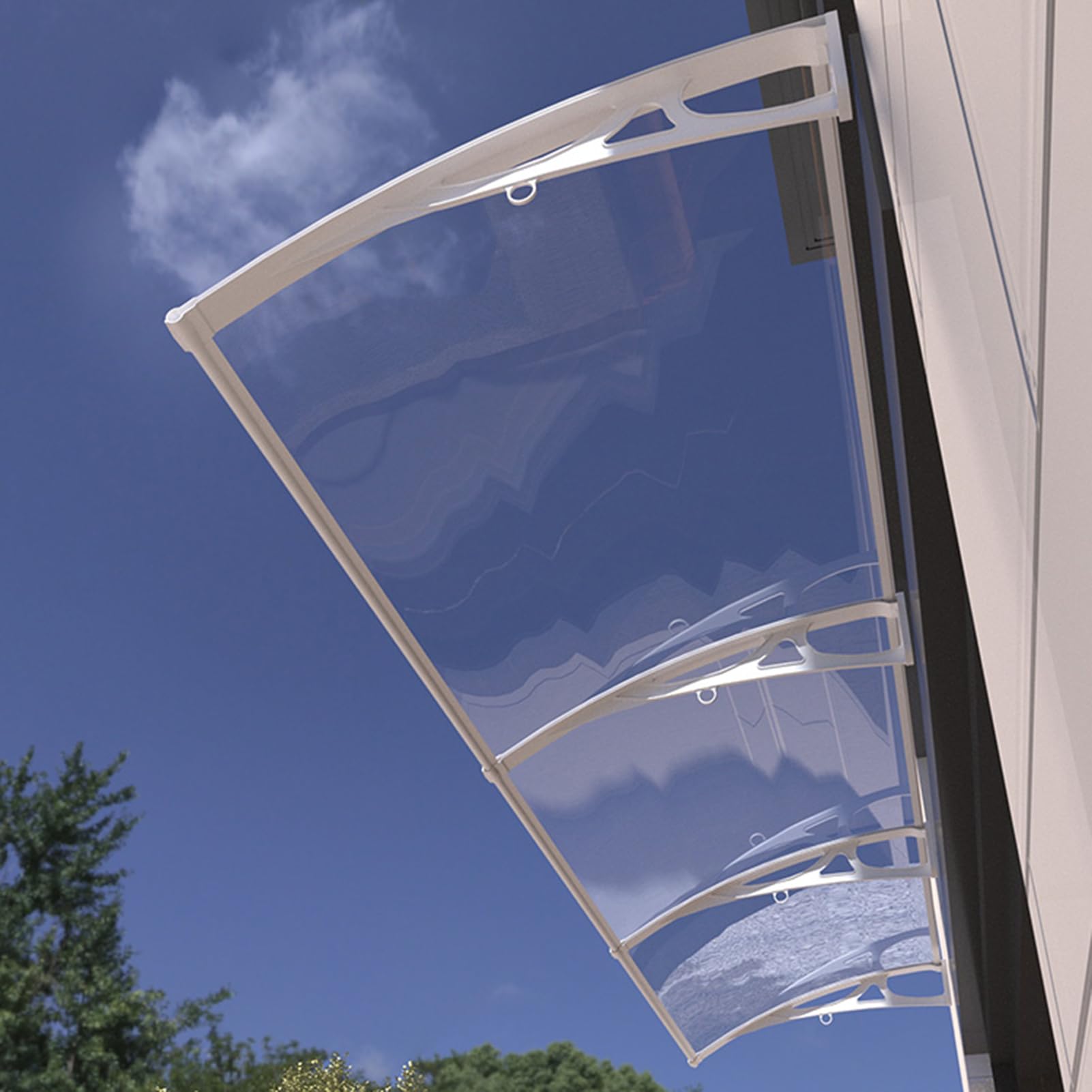 Panneau Toit Transparent Imperméable 0.5x10m - Plaque Marquise Protection Pluie UV Pour Terrasse Balcon Serre, Facile à Plier Couper Avec Vis, Personnalisable