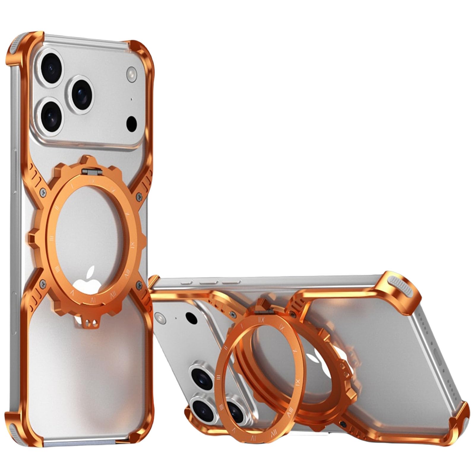Coque squelette iPhone 17 Pro Max en aluminium béquille rotative - 8