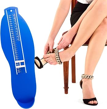 Foot Measure Sizer Device,Foot Gauge Shoe Sizes Measure Sizes with Tape Measure Feet Child/Adult UK Sizes 2-12/EU Sizes 18-47 for Baby Toddler Kids Adults EUR UK Shoe Gauge Blue