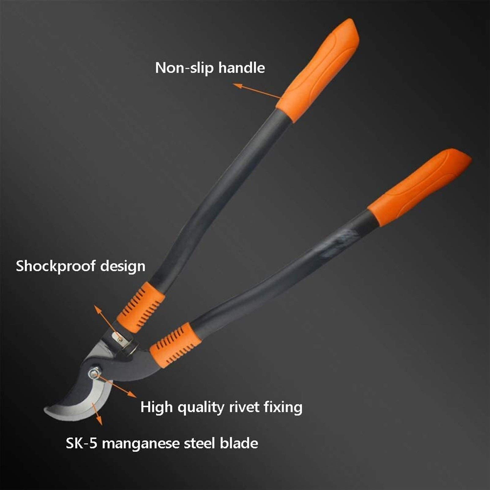 Schere, Gartenschere, handgehaltene, ausziehbare Gartenschere, leichte, dicke Astschere, Pflanzenbeschneidungsschere for Obst und Gemüse, gebogene SK-5-Stahlklinge, ergonomische Gartenschere mit ABS-G