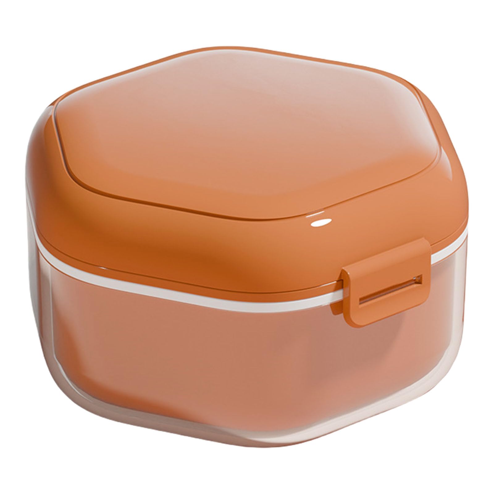 alloneslife Friendly Denture Cleaning Box Teeth Aligner Case with Strainer Portable Retainer Storage Container Retainer Cleaning Box