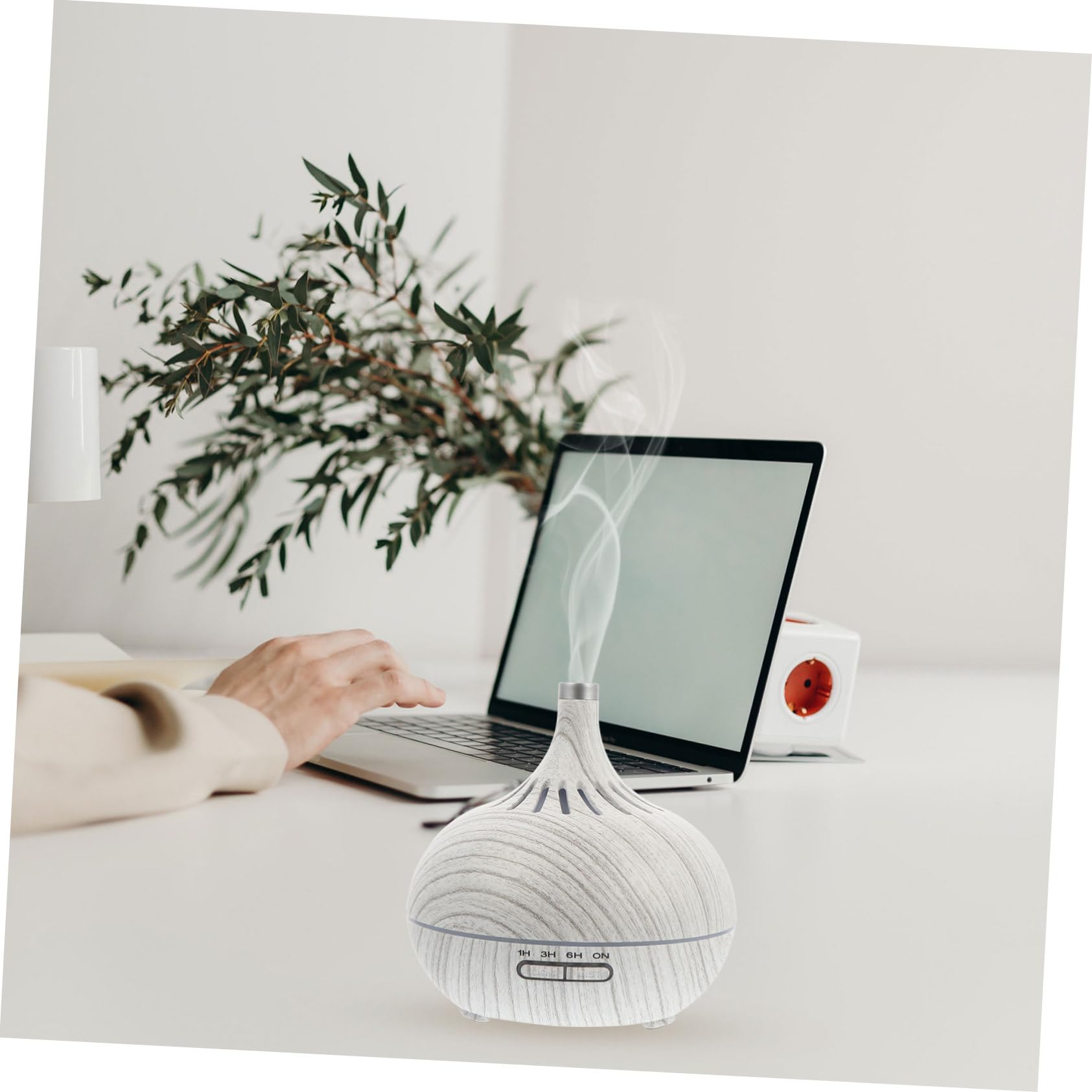 Humidificador de Aroma de Vapor Frío 400ml Diseño de Madera