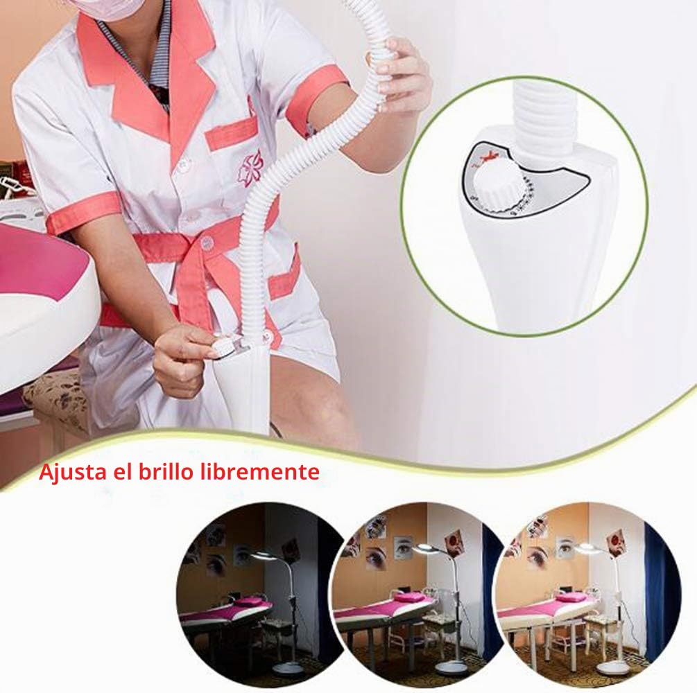 Lámpara Lupa Led Estética De Aumento 16x Para Belleza De Salón Tatuaje Escritorio Manicura Maquillaje Pedicura Lectura Trabajo Lámpara De Pie Flexible Profesional Lupa C