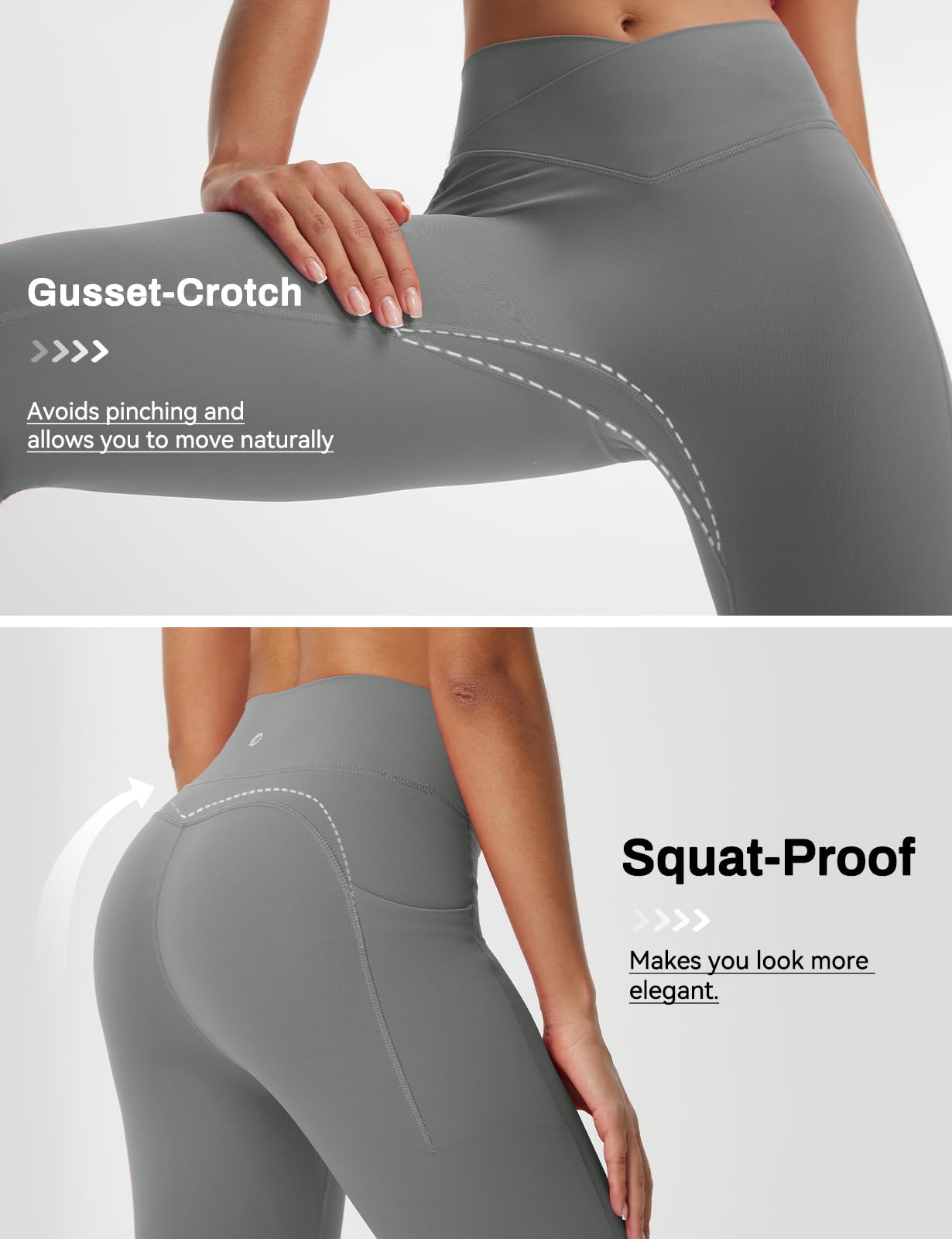 baleaf Leggings Capri da donna, lunghezza al ginocchio, con tasche, a vita alta, per yoga, casual, allenamento, esercizio