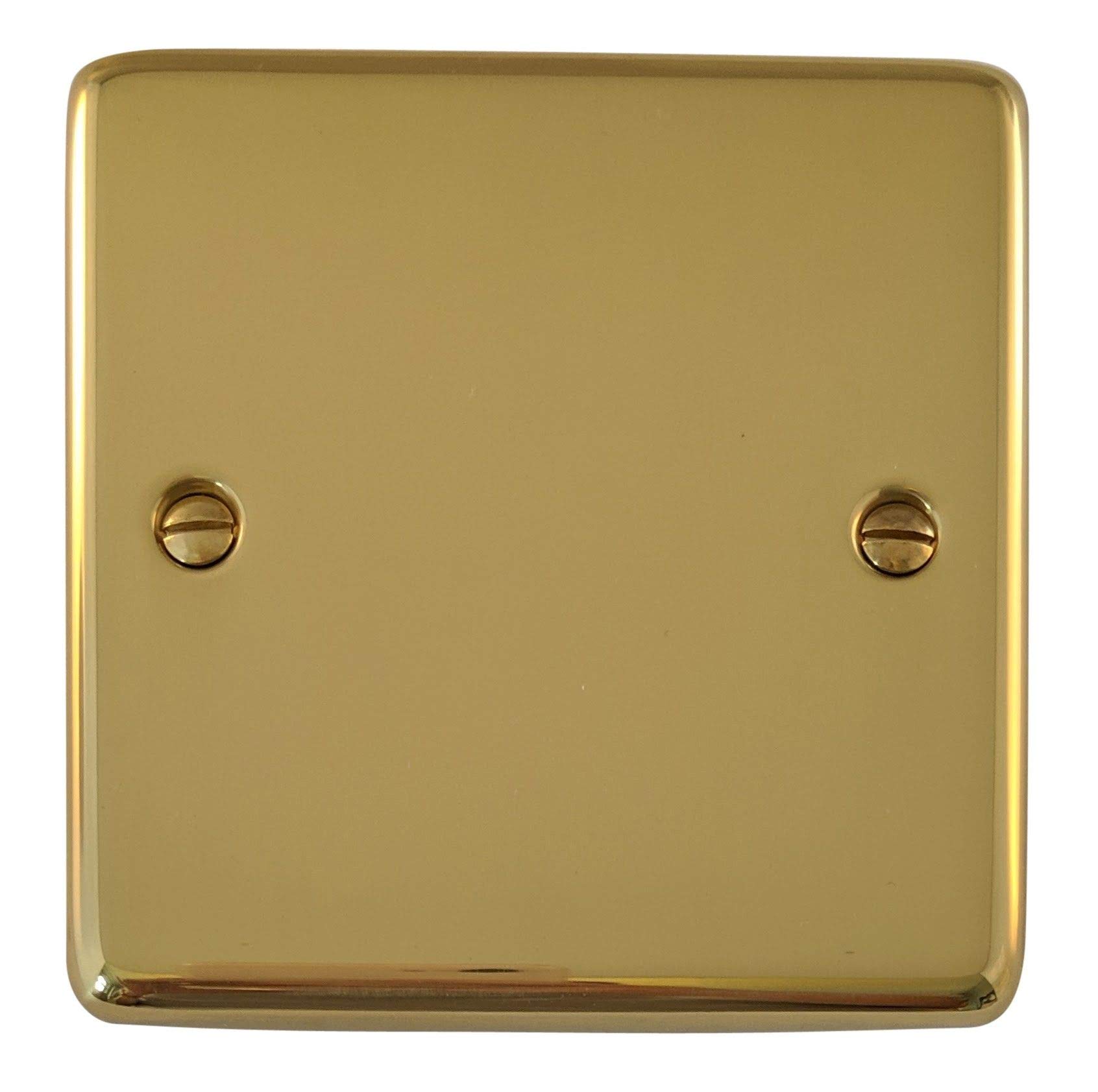G&H Brassware G&H Cb31 Standard Plate Polished Brass 1 Gang Single Blank Plate