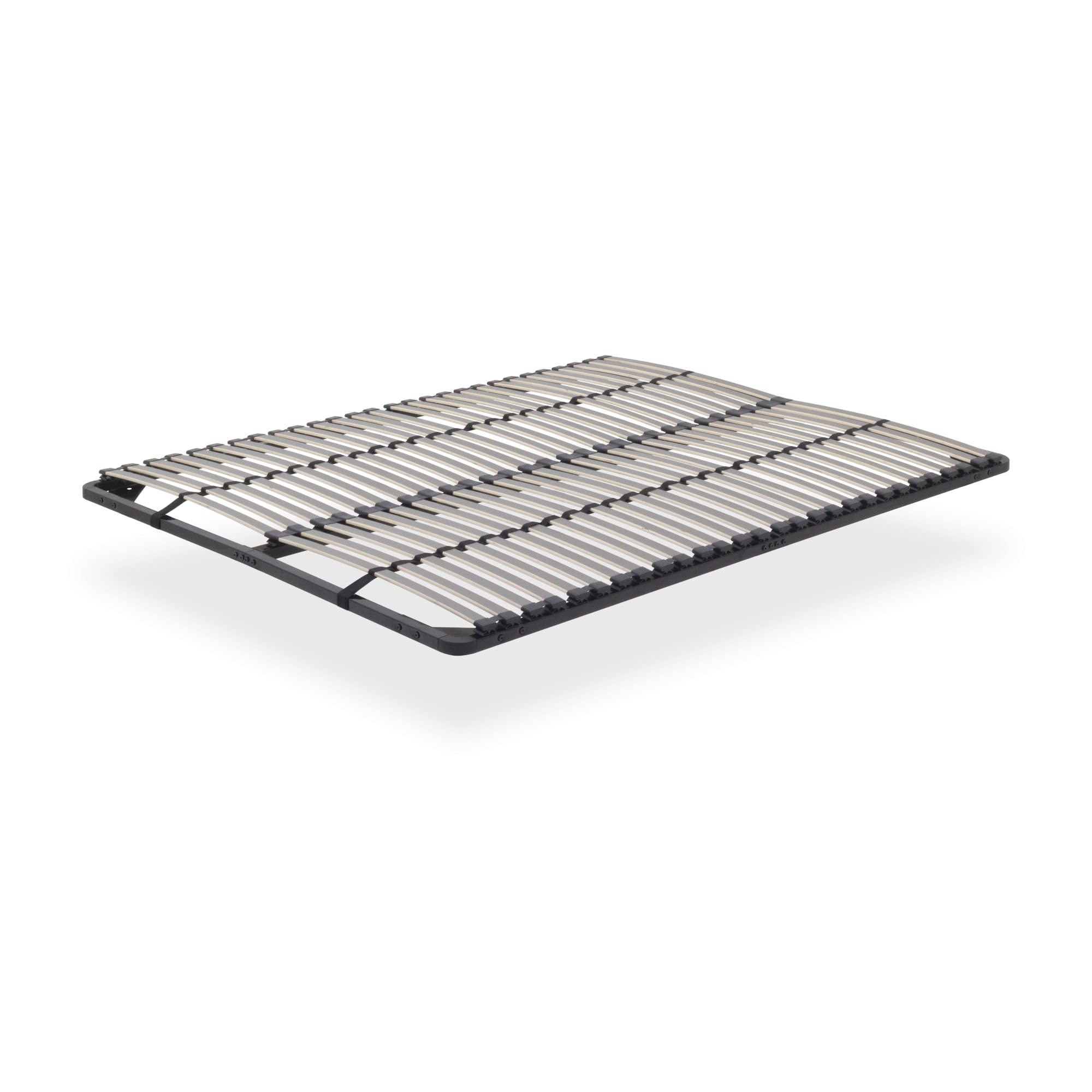 i-flair® Ortho Lattenrost 160x200cm Lattenrahmen mit 56 Federholzleisten und Mittelgurte, Stabiler Stahlrahmen für alle Matratzen geeignet