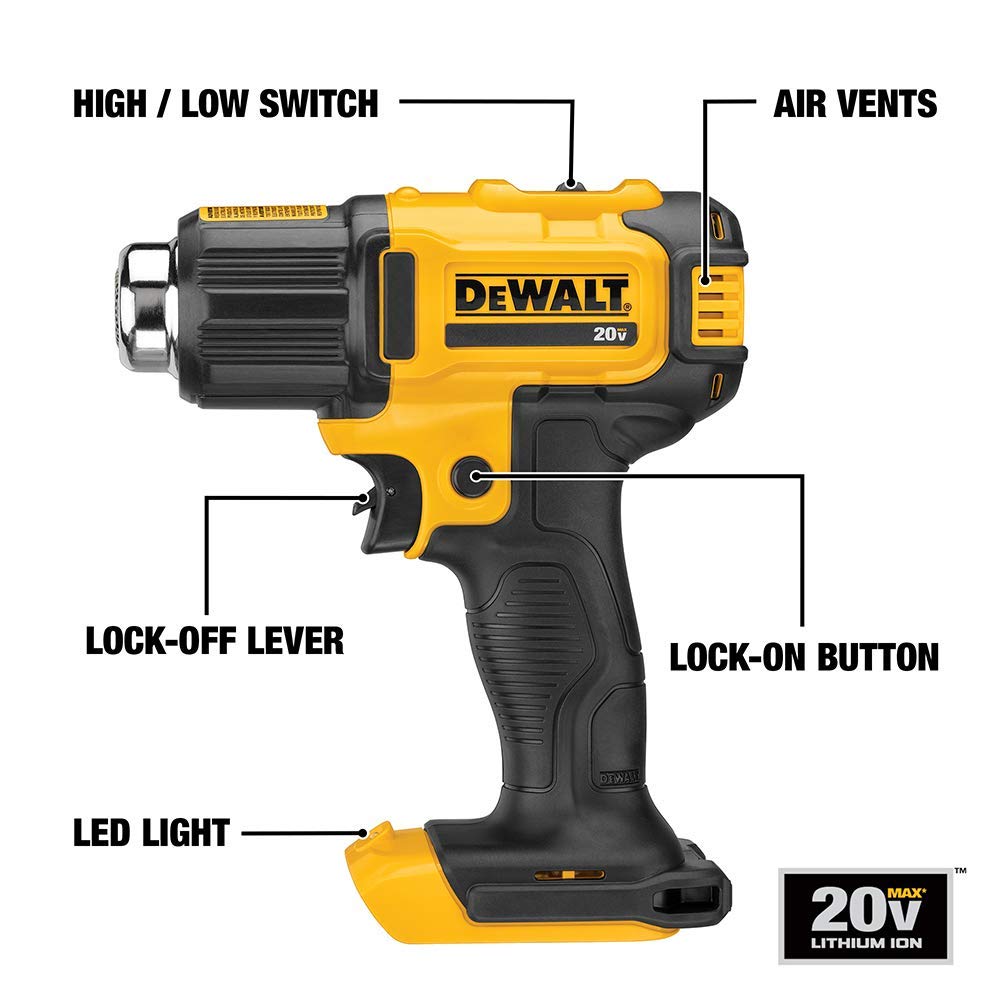 Dewalt DCE530BR 20V MAX Lithium-Ion Cordless Heat Gun (Tool Only) (Renewed)
