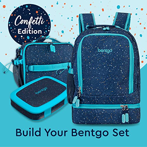 Bentgo® Kids 2-In-1 Backpack & Insulated Lunch Bag - Confetti Designed 16” Backpack For School & Travel -, Durable, Water Resistant, Padded, & Large Compartments (Confetti Edition - Abyss Blue) #TOP5