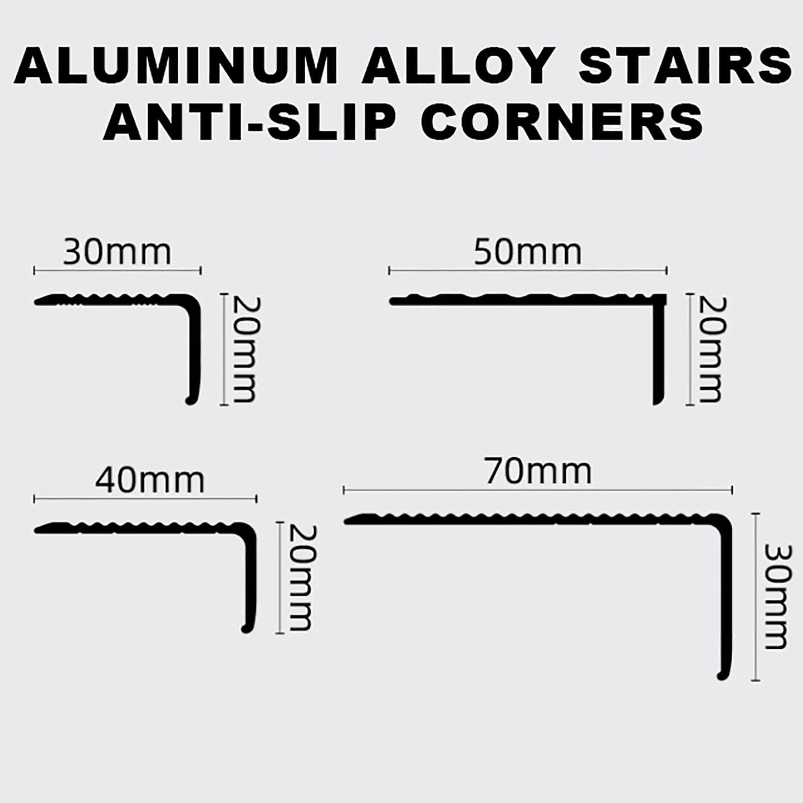 Tiras Antideslizantes Perfil De Borde De Escalera Antideslizante De Borde Escalonado Para Peldaños Tira De Umbral De Escalera De Protección De Esquina En Forma De L Para Cantos Escaleras ( Color : Mat