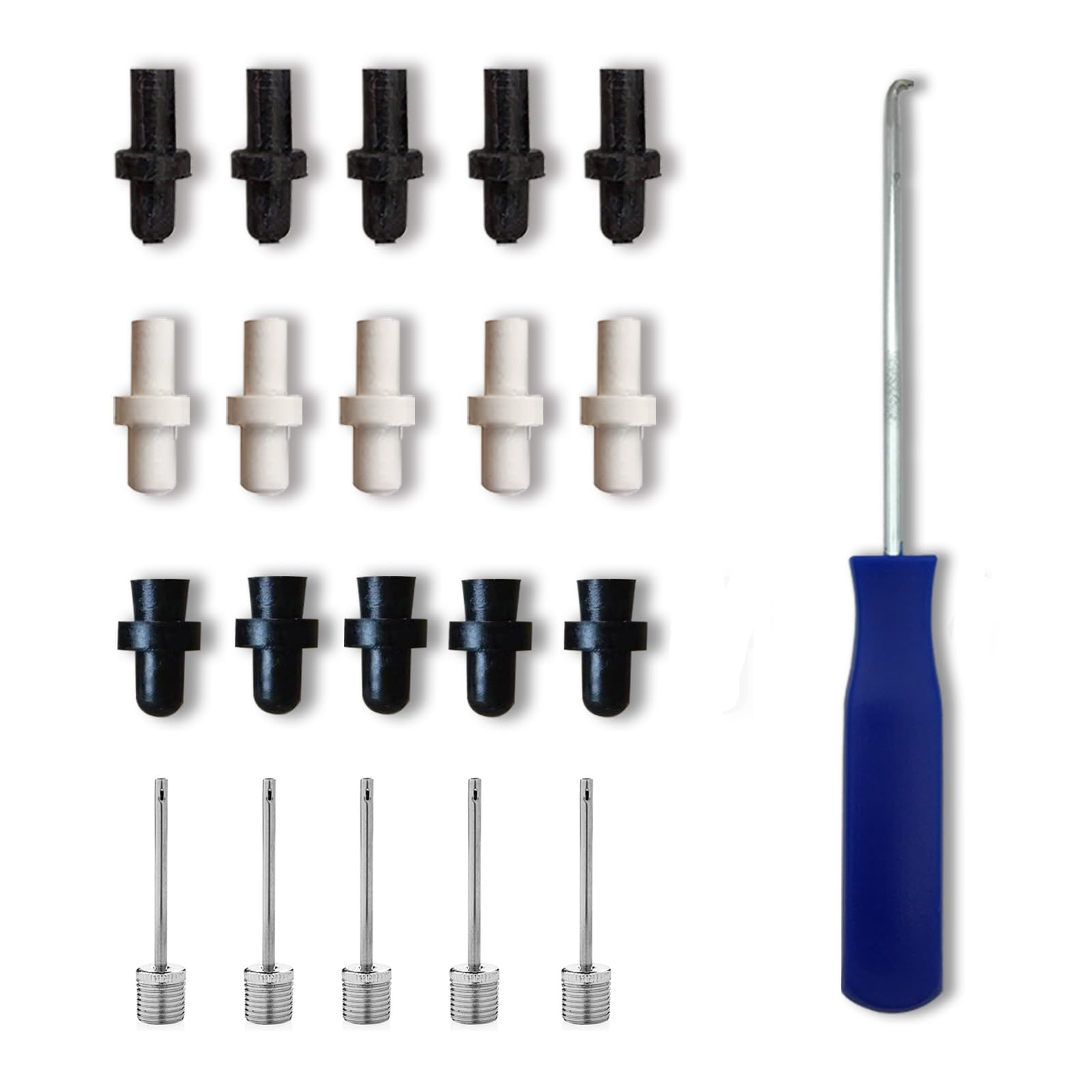 MINDCOLLISION Sport Ball Inflating Valve Nozzle Replacement Kit Pump Needles Air Inflation Needle for Basketball Football Soccer Volleyball Rugby Matchball Leak Repair,Set 2