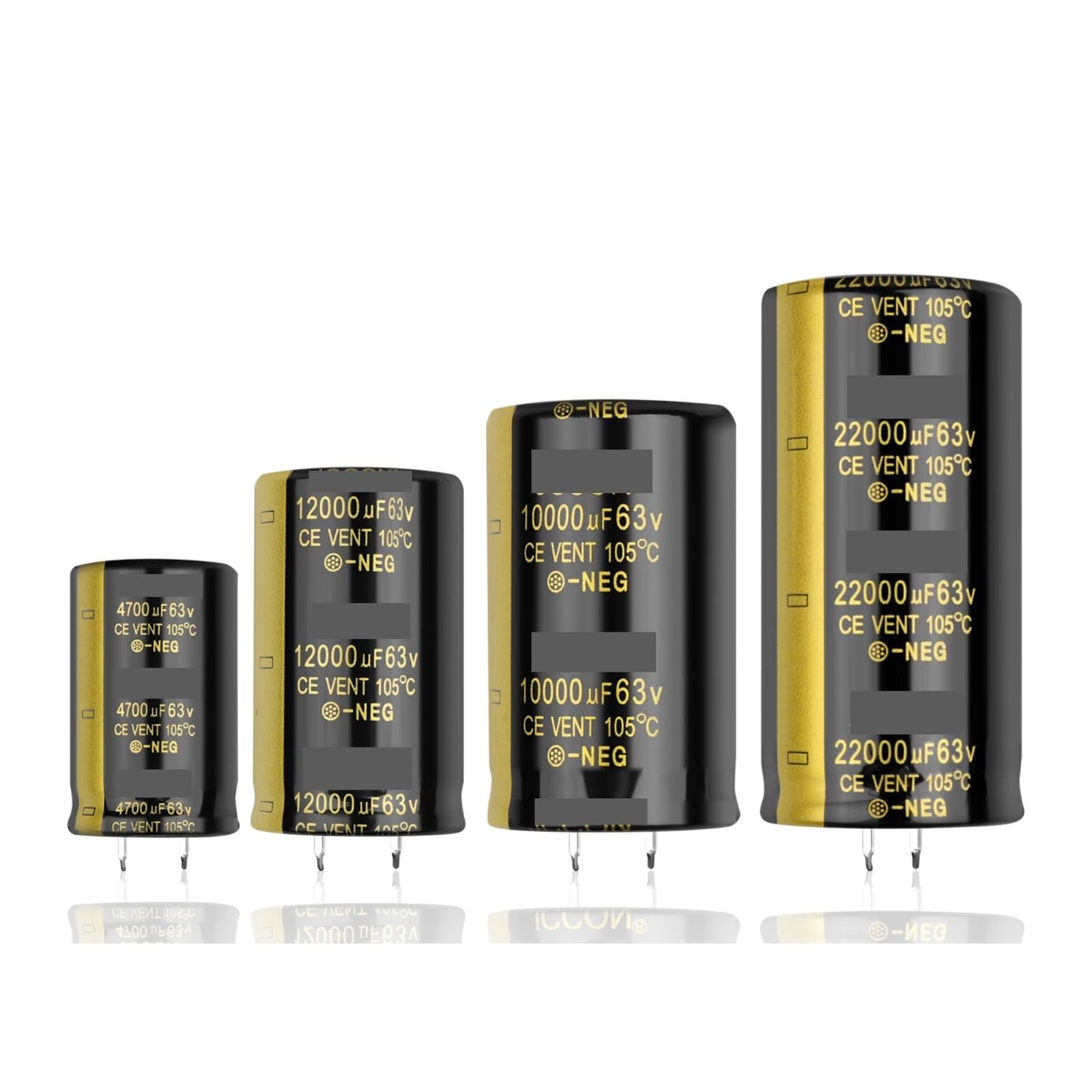 2Pcs Audio Electrolytic Capacitor 63V 3300UF 4700UF 6800UF 10000UF 12000UF 15000UF 22000UF Low for HiFi Amplifier Kondensator Bastelmaterial(63V2200UF 22x30)