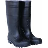 CLC Custom Leathercraft Rain Wear R24009 Over the Sock Black PVC Rain Boot&comma; With Steel Toe&comma; Size 9