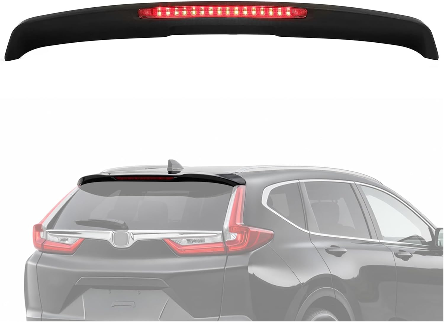 ALMULOO Rear Trunk Spoiler Wing Compatible with 2007-2011 Honda CRV w/LED Brake Light Rear Lid Wing Spoiler Lip