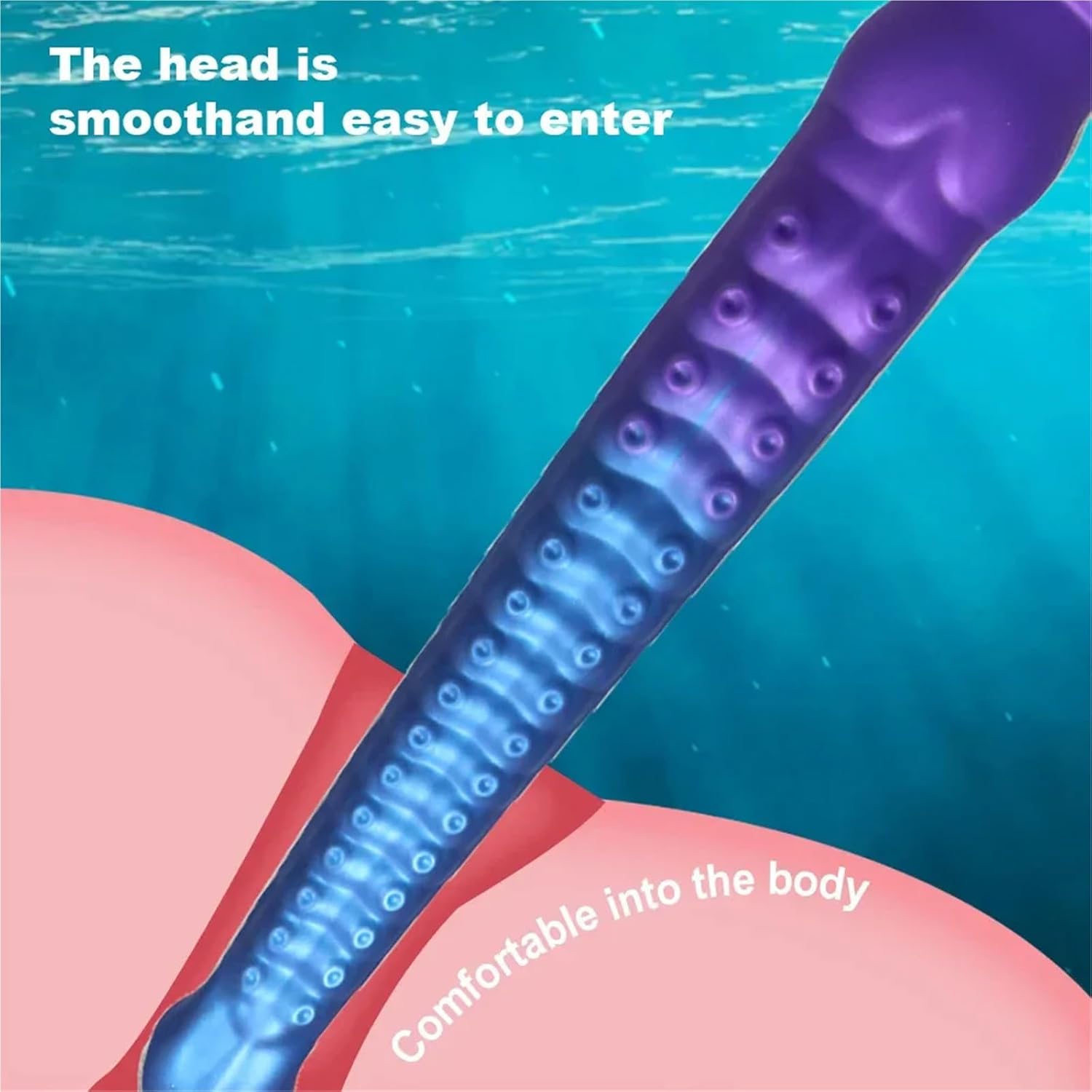 Super Long Deep-Sea Octopus Tentacle Monster Simulated Dildos Big Realistic Alien Fake Silicone Penis Soft Anal Plays Butt Plugs(Purplish-Blue-M)