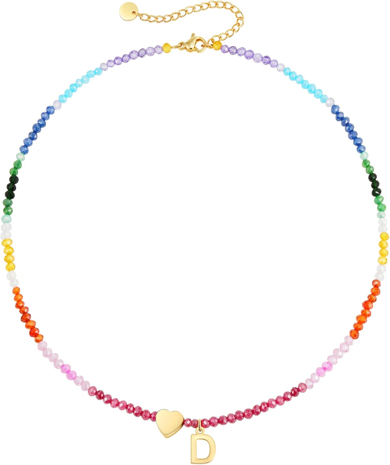 Valentines Day Gifts for Kids Classroom - Colorful Beaded Initial Necklaces for Girls Kids Women Teen Girl Gifts Trendy Stuff 5 6 7 8 9 10 Year Old Girl Birthday Gift