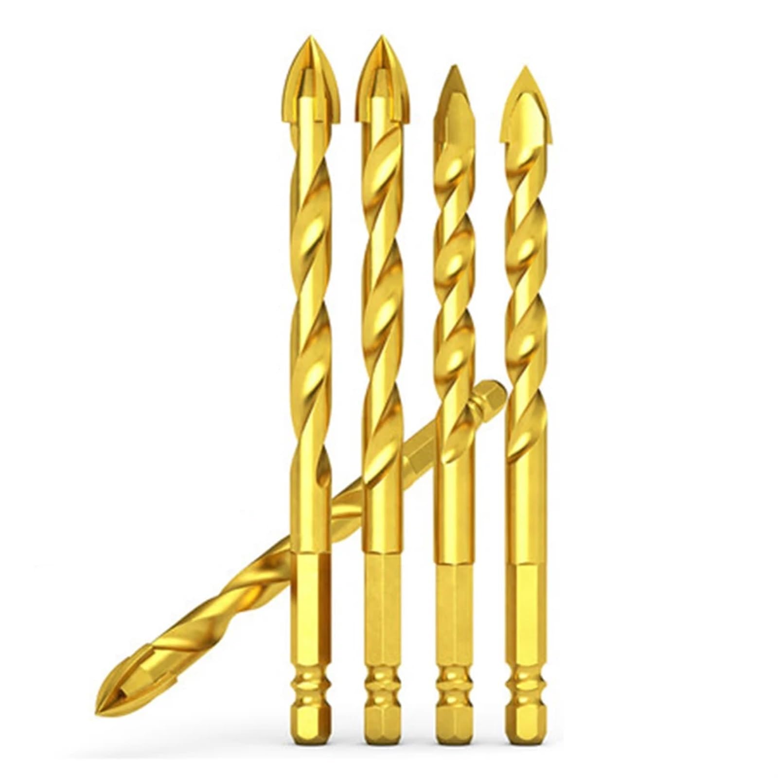 Juego de brocas triangulares de cruz, brocas for baldosas de cerámica de 6/8/10 mm for perforar agujeros en la pared, brocas helicoidales especiales for baldosas de hormigón y cemento, 1 unidad(- 8mm