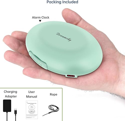 Miniatura 7 de DreamSky Reloj despertador vibratorio para adultos que duermen pesadamente, agitador de cama recargable debajo de la almohada para personas con