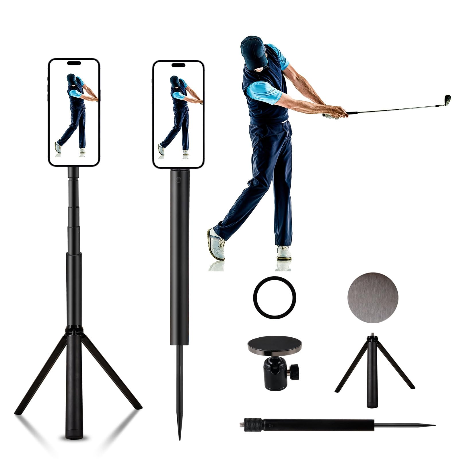 Golf Tripod & Monopod, Magnetic Golf Swing Phone Holder 54