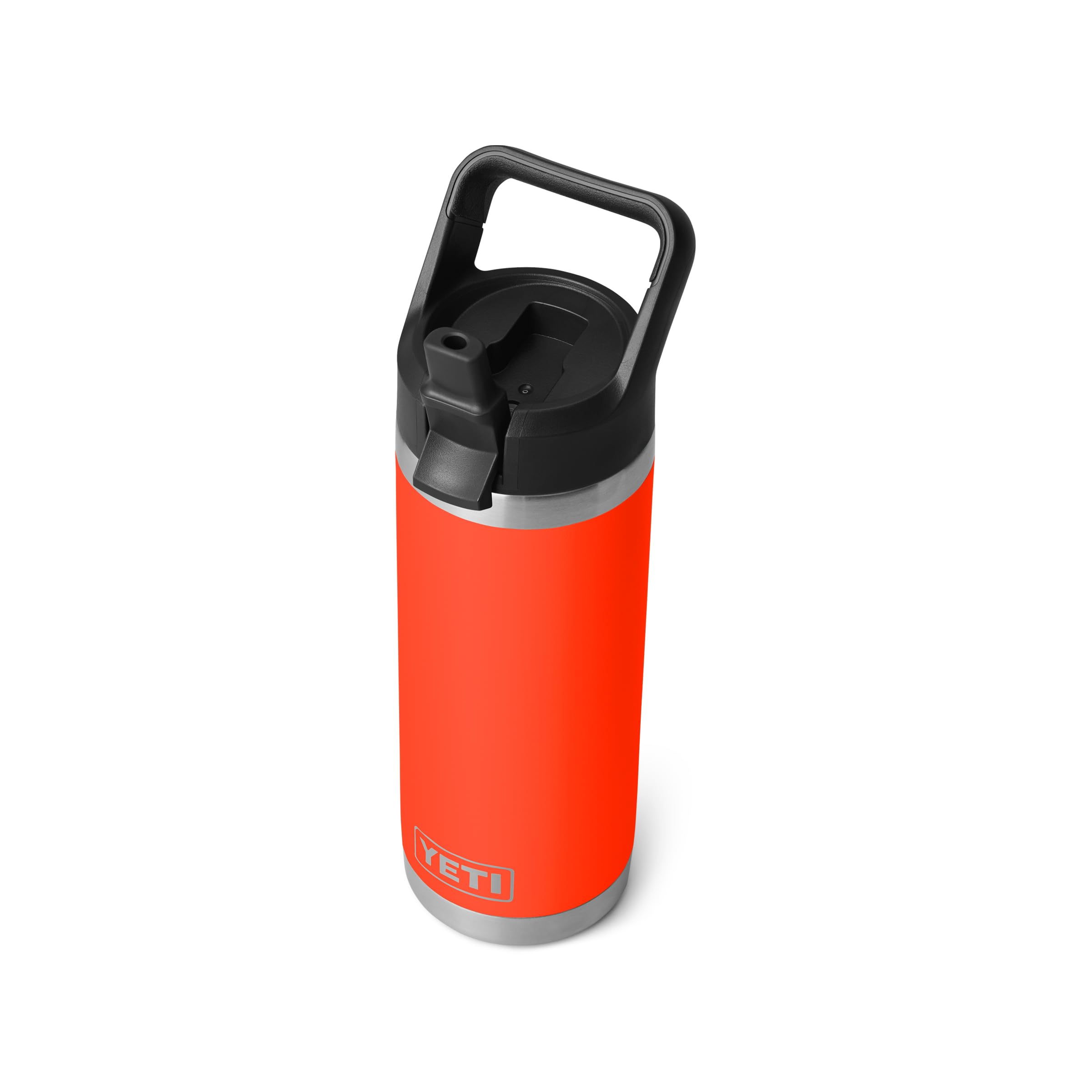 YETI Rambler 18 oz Bottle, Vacuum Insulated, Stainless Steel with Color Matching Straw Cap, Solar Flare