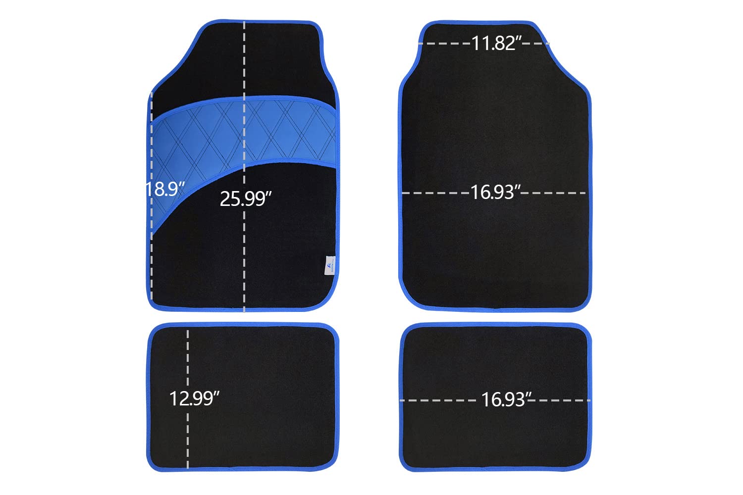 COLINOO 4 Pcs Car Floor Mats All Weather Universal Fit Car Mats Full Set for Car SUV Van — view 7