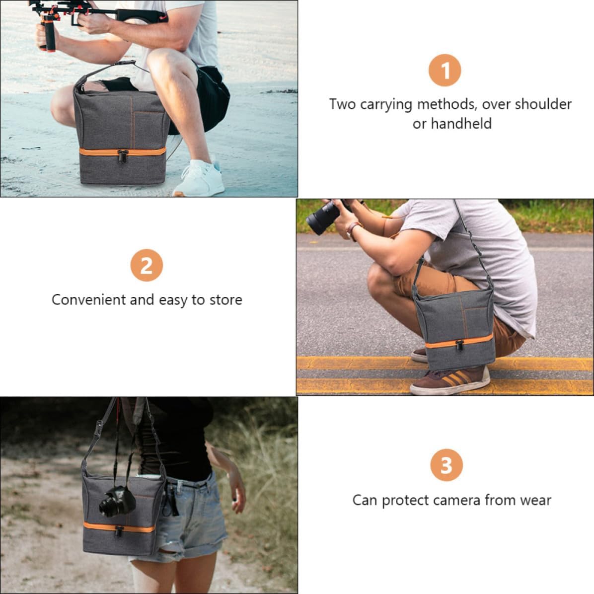Waterproof Oxford Camera Bag with Divided Compartments for Lens Storage image 3