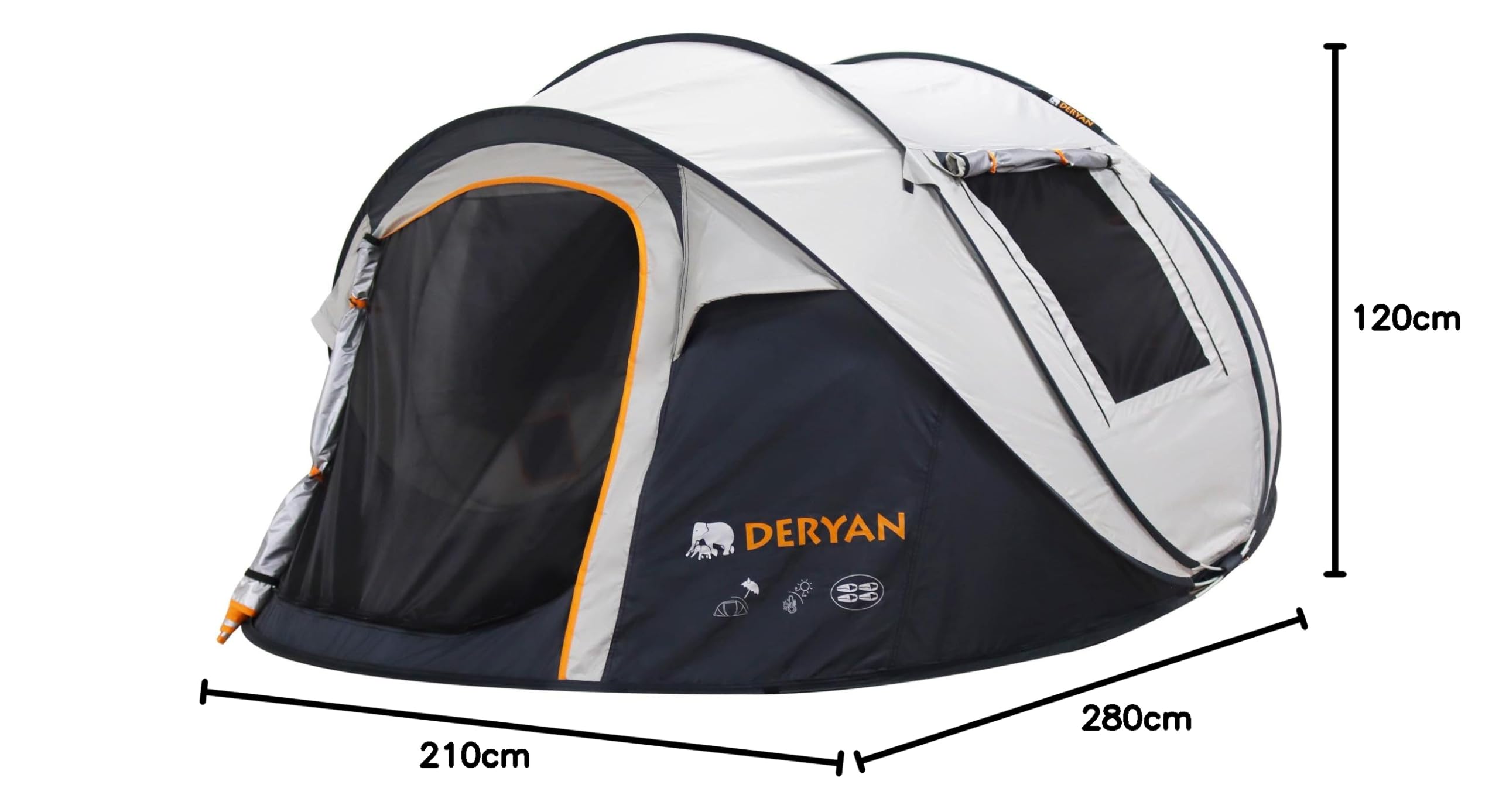 DERYAN Tienda de campaña desplegable para 4 Personas