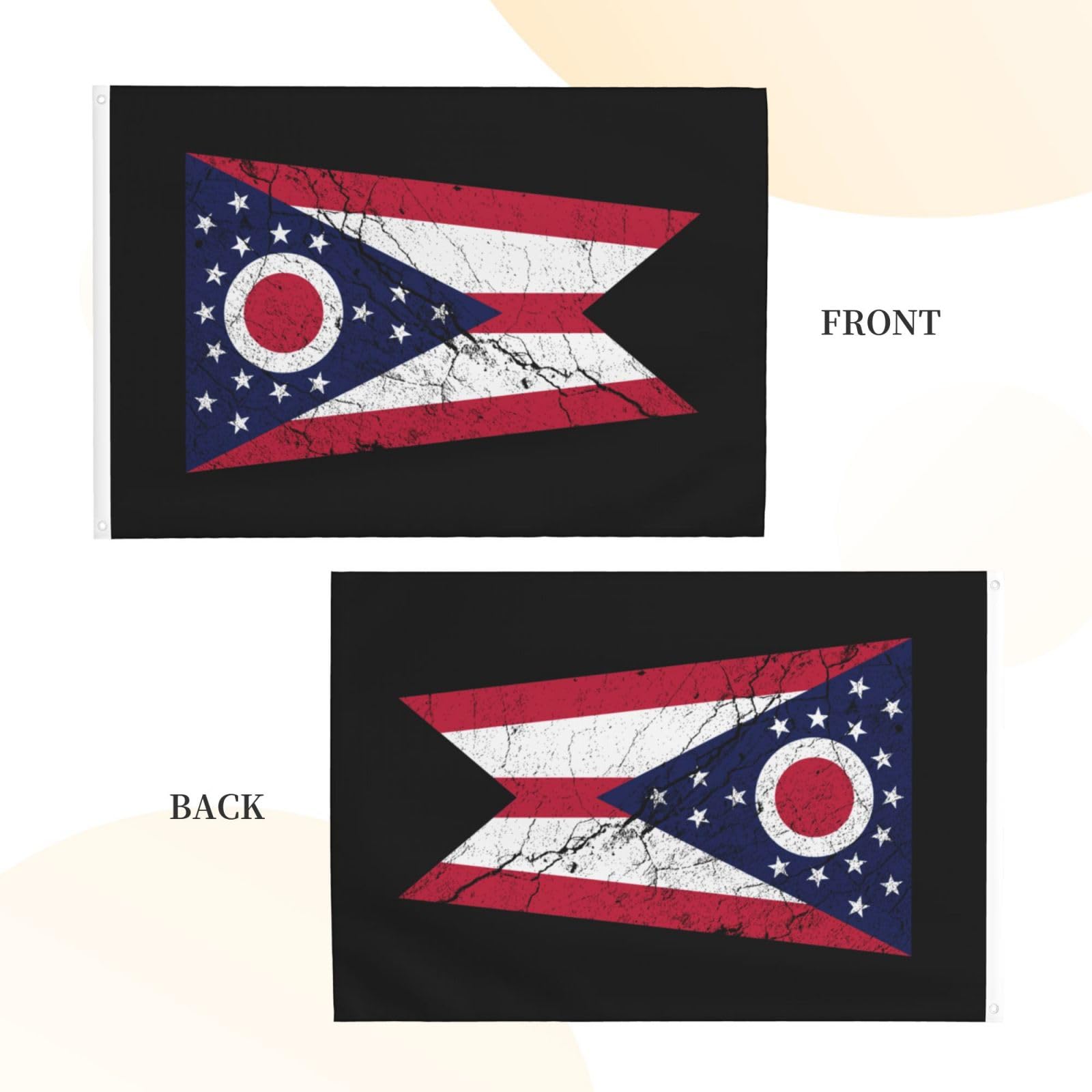 Amazon.com : QIZYOQA Flag Of Ohio Texture Effect Flag 4x6 Ft