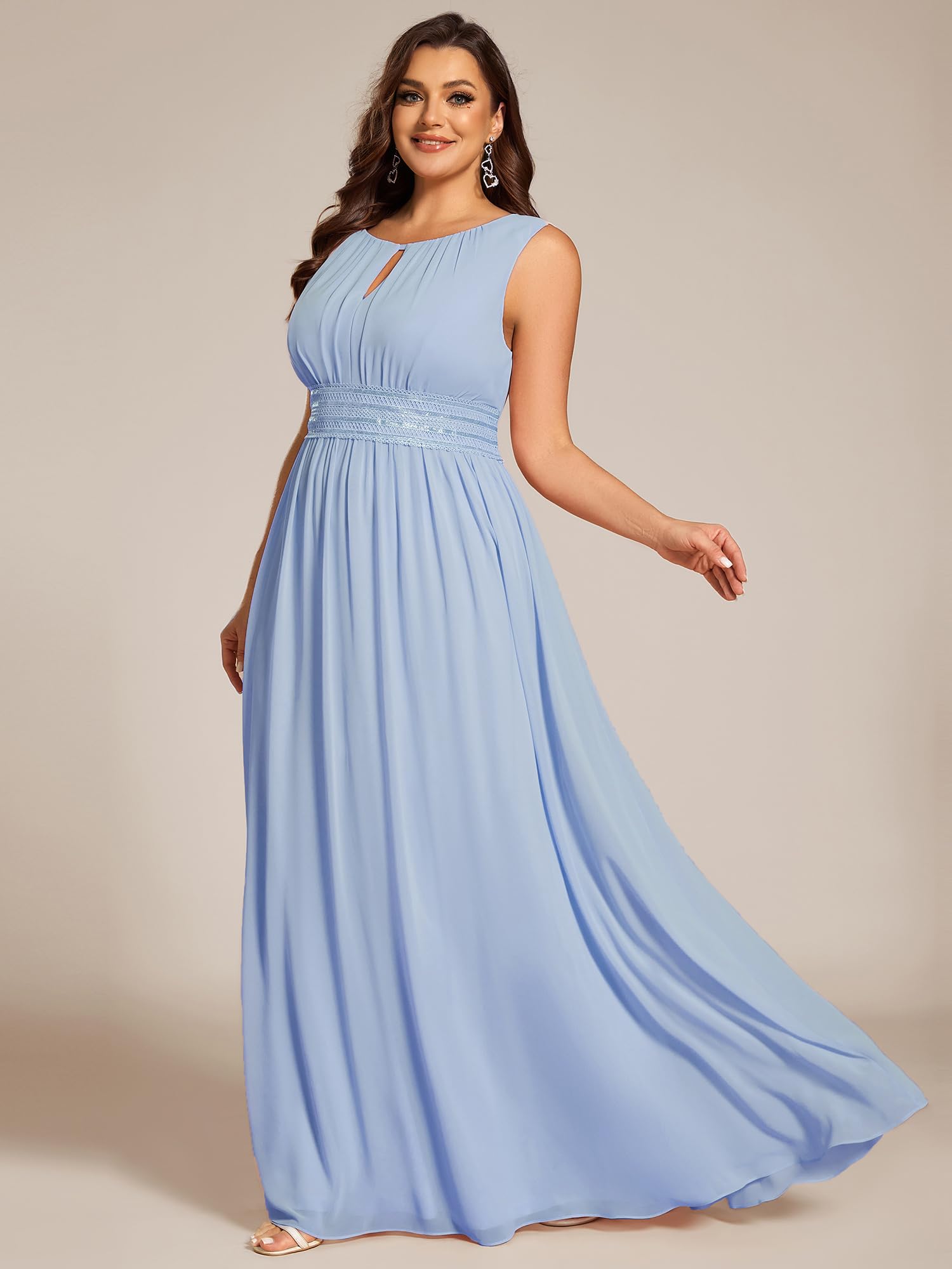 Ever-Pretty Plus Abito da damigella d'onore da donna Maxi Plus Size Formale