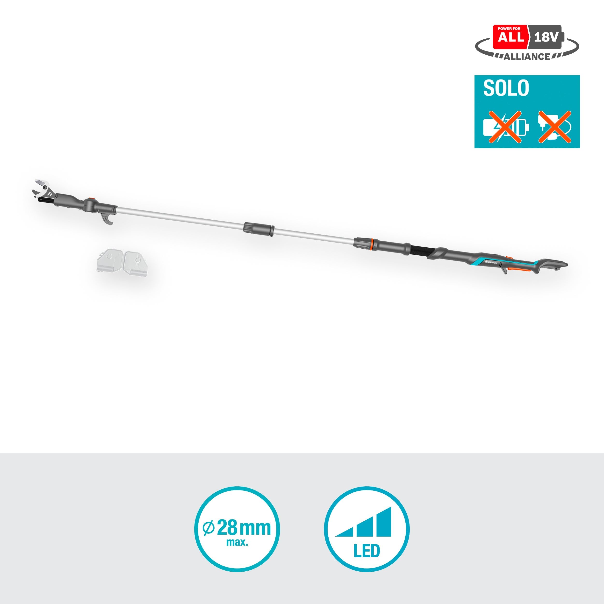 Gardena Coupe-Branches télescopique HighCut 250/18V P4A - sans Chargeur ni Batterie: Télescopique, Portée Jusqu’à 4 m, Lames en Acier, Tête pivotante, sans Fil (14774-55)