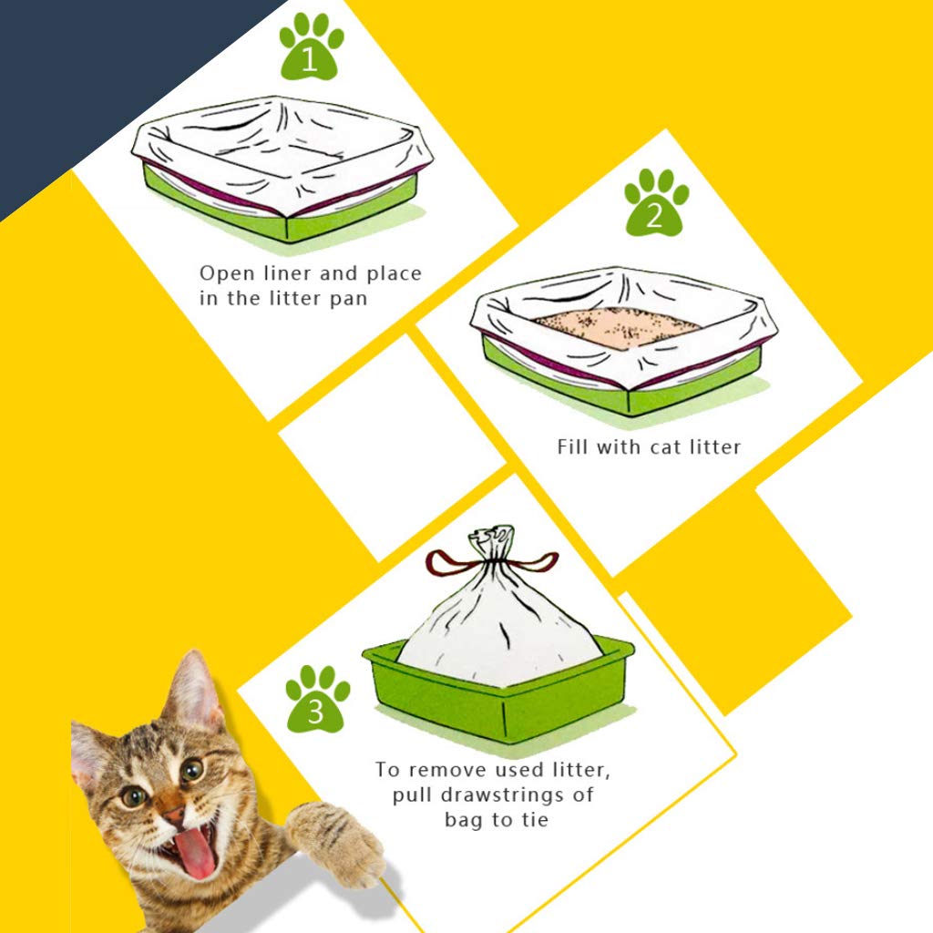 Ankexin 7PCS for Cat Litter Bags with Drawstrings Scratch Resistant Bags S/for M/L Litter Tray Bag for Small Medium Large Litter