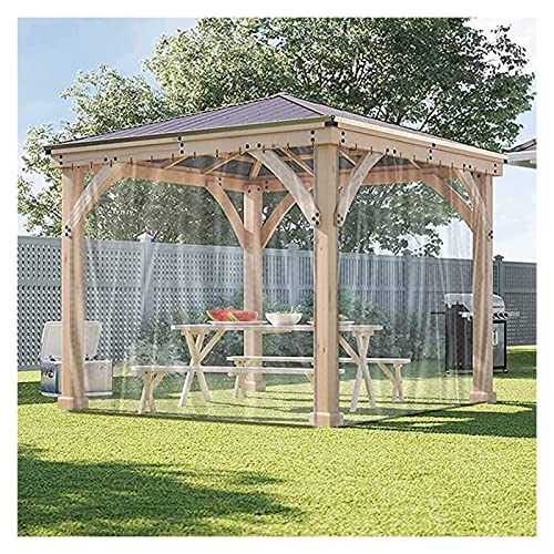 Rideaux d'extérieur en PVC transparent imperméable 2x2m avec œillets - 6
