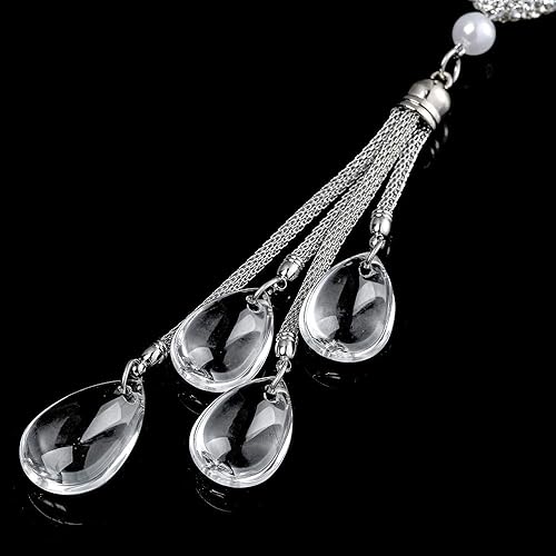 Miniatura 43 de Adornos para espejo retrovisor, accesorios brillantes para colgar en el espejo del automóvil, decoración de automóvil para mujer, accesorios Azul