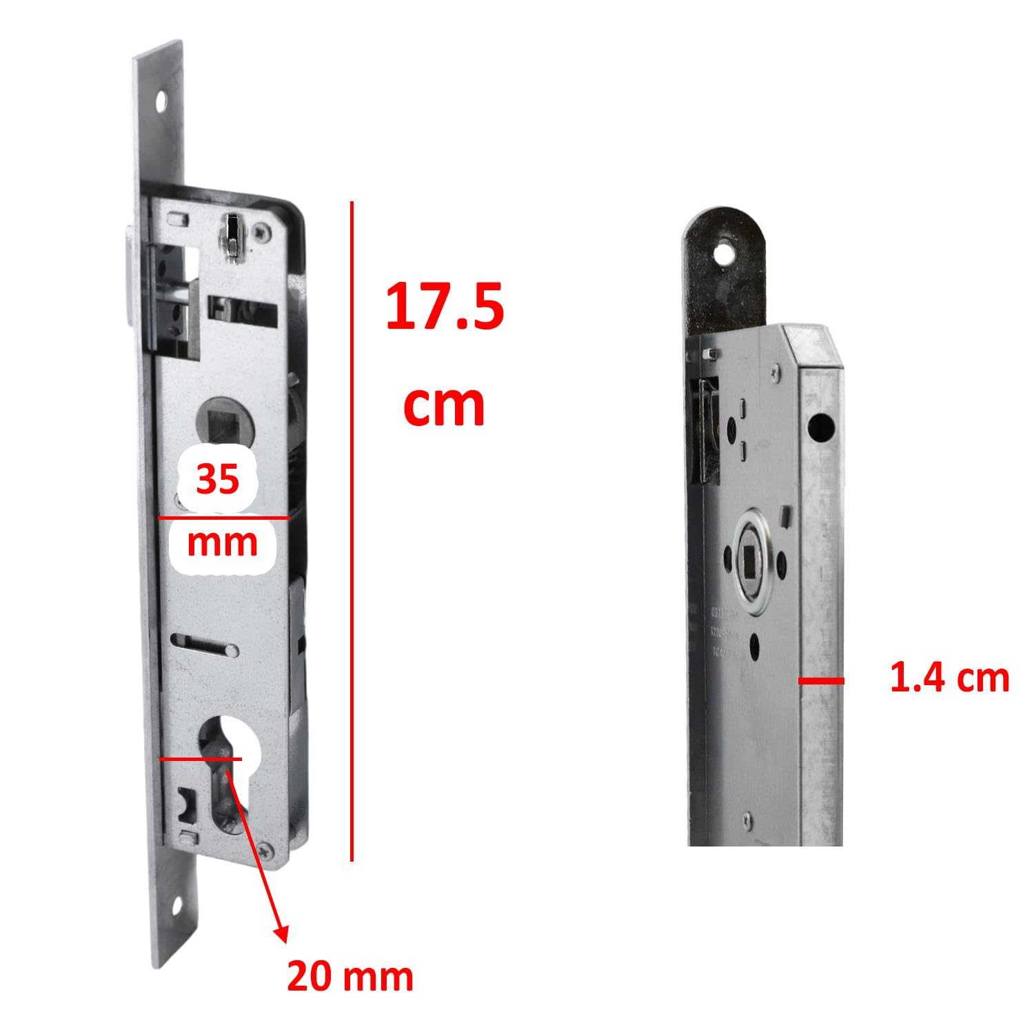 Badem10 Dar Kilit Standart Pvc Ahşap Kapı Gömme Kilit Gövde Kilidi Gövdesi Silindirli Barelli Yale 20 Mm