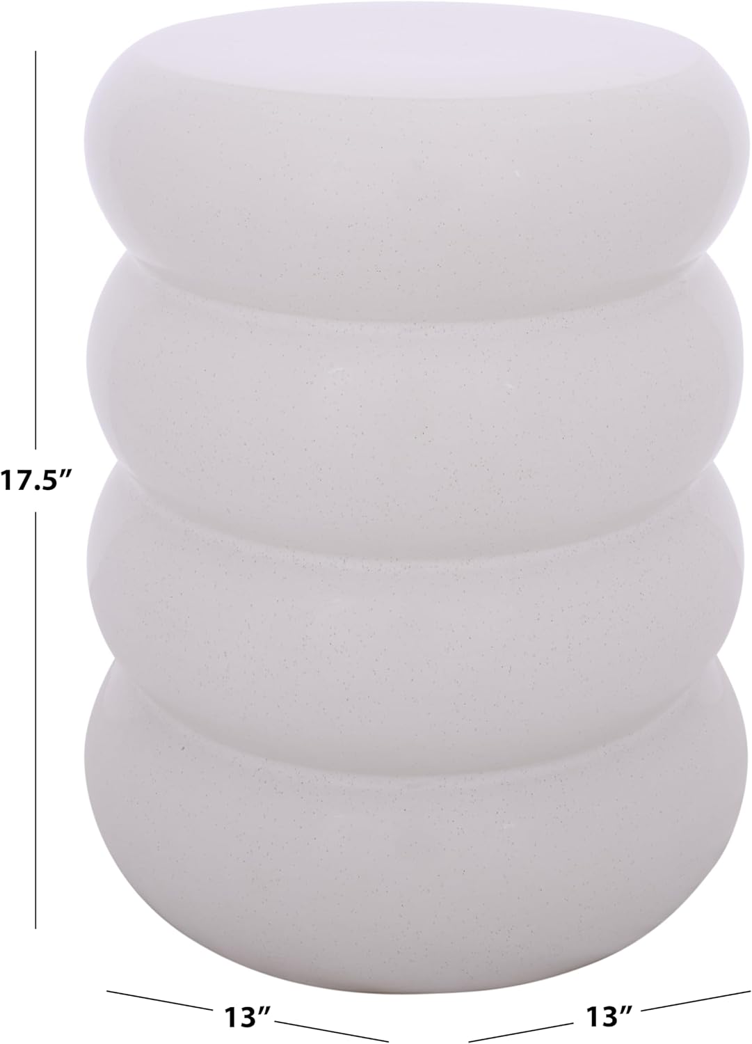 SAFAVIEH Home Collection – Dylan 18-Inch Ceramic Garden Stool, Light Cream Glazed Finish, Indoor Outdoor Decorative Accent Stool, Fully Assembled (ACS4608B)