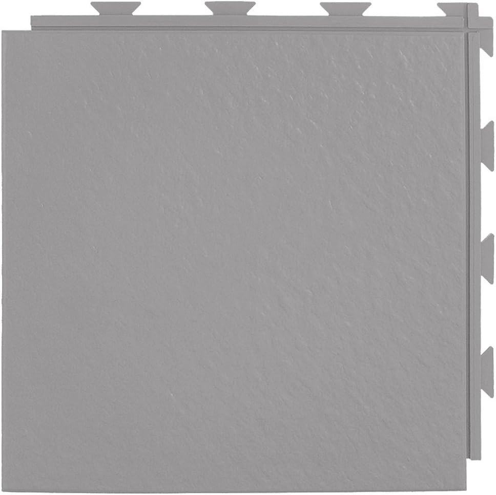 Greatmats HiddenLock Floor Tile Slate Top 1x1 Ft x 1/4 Inch for Basement Flooring Tile, Entryways and Mud Rooms, Family Rooms and Hallways, Commercial Entrance Mats, 20 Pack (Light Gray)