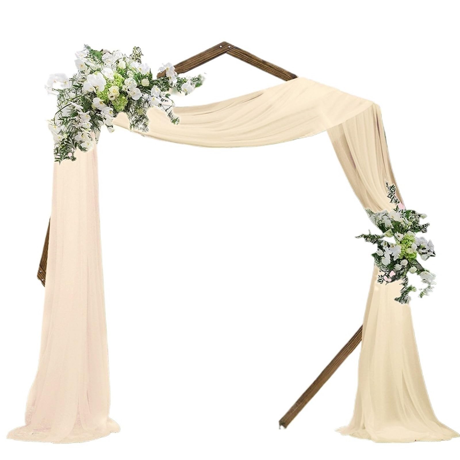 NDLHXKFRP Wedding Curtains Decorations, Wedding Arch Draping Fabric Sheer Chiffon Tulle Curtain Multicolor(Champagne)