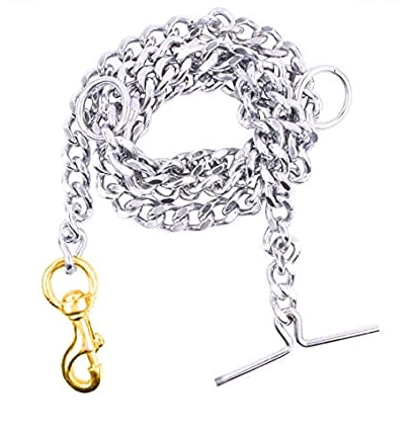 Pups&Pets Medium Breeds with Strong Brass Hook Steel Color Metal Dog Chain Leash (Length 152cm) (B09VFR42P5) Amazon Price History, Amazon Price Tracker