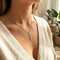 Vista 3 de Charm America - Charm de amor vertical de oro - Oro macizo de 10 quilates - Colgante de amor cursivo