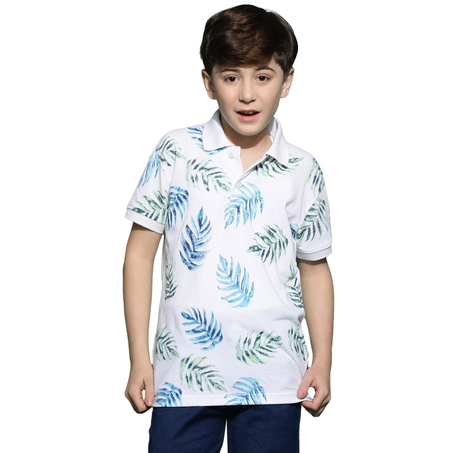 Li'l Tomatoes Boys Cotton Pique Polo T-Shirt | Striped Half Sleeve Casual Summer Wear | Soft & Breathable | 9–16 Years-picture-35